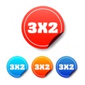 3x2 Round Stickers Royalty Free Stock Photo