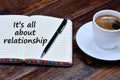 It& x27;s all about relationship on notebook Royalty Free Stock Photo