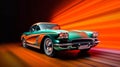 1960's Chevrolet Corvette Automotive Art on a colorful background, AI-generated. Royalty Free Stock Photo