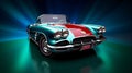 1960's Chevrolet Corvette Automotive Art on a colorful background, AI-generated. Royalty Free Stock Photo