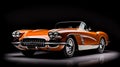 1960's Chevrolet Corvette Automotive Art on a colorful background, AI-generated. Royalty Free Stock Photo