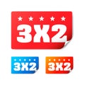 3x2 Shopping Stickers Royalty Free Stock Photo