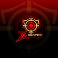 X shoter mascot Illustration Vector Logo esport