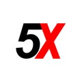 5x sign icon