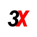3x sign icon