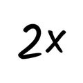 2x sign icon