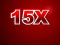 15x sign in red background Royalty Free Stock Photo