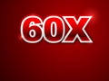 60x sign in red background Royalty Free Stock Photo