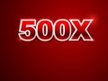 500x sign in red background Royalty Free Stock Photo