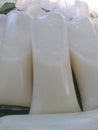 "Soy milk packaged in a plastic bag" is a simple description of the product.