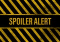 "spoiler alert" typography sign, Illustration image, black and yellow stripes pattern Royalty Free Stock Photo