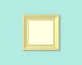 1x1 square picture frame mockup. Realisitc paper, wooden or plastic gold blank for photographs. Isolated poster frame mock up Royalty Free Stock Photo