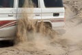4x4 stuck in sand, ethiopia Royalty Free Stock Photo