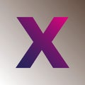 X text gradient color letter mark logo template vector design. Alphabet X letter t-shirt design. Royalty Free Stock Photo