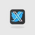 X Twitter App Icon on Flat Gray Background