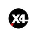 X4 vector icon. X4 grade monogram