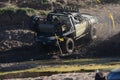 4x4 vehicle driving through Limpopo riverbed.