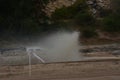 4x4 vehicle driving through Limpopo riverbed.