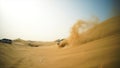 4x4 vehicle driving off road. Stock. Sand dune all-terrain car