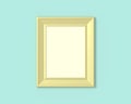 3x4 Vertical portrait frame mockup. Realisitc paper, wooden or plastic gold blank for photographs. Isolated poster frame mock up Royalty Free Stock Photo