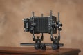 4x5 View Camera From Side On Brown With Copy Space Royalty Free Stock Photo