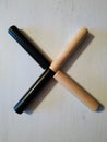 X wood stick letter design