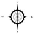 Antique Compass rose vector symbol for marine or nautical navigation and also for including in a map on a isolated white backgroun