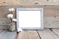 8x10 16x20 Rustic Wood Frame Mockup Royalty Free Stock Photo