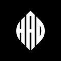 XAD circle letter logo design with circle and ellipse shape. XAD ellipse letters with typographic style. The three initials form a Royalty Free Stock Photo