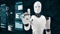 XAI Futuristic robot, artificial intelligence CGI big data analytics and programming Royalty Free Stock Photo