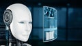 XAI Futuristic robot, artificial intelligence CGI big data analytics and programming Royalty Free Stock Photo