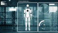 XAI Futuristic robot, artificial intelligence CGI big data analytics and programming Royalty Free Stock Photo