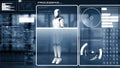 XAI Futuristic robot, artificial intelligence CGI big data analytics and programming Royalty Free Stock Photo