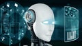 XAI Futuristic robot, artificial intelligence CGI big data analytics and programming Royalty Free Stock Photo