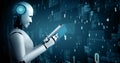 XAI Futuristic robot artificial intelligence huminoid AI programming coding Royalty Free Stock Photo