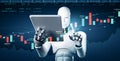 XAI Future financial technology controlled by AI robot using machine learning Royalty Free Stock Photo