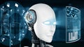 XAI Futuristic robot, artificial intelligence CGI big data analytics and programming Royalty Free Stock Photo