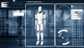 XAI Futuristic robot, artificial intelligence CGI big data analytics and programming Royalty Free Stock Photo