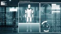XAI Futuristic robot, artificial intelligence CGI big data analytics and programming Royalty Free Stock Photo