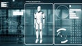 XAI Futuristic robot, artificial intelligence CGI big data analytics and programming Royalty Free Stock Photo