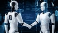 XAI Futuristic robot artificial intelligence huminoid AI programming coding Royalty Free Stock Photo