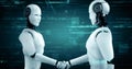 XAI Futuristic robot artificial intelligence huminoid AI programming coding Royalty Free Stock Photo