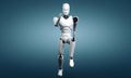 XAI Running robot humanoid showing fast movement and vital energy Royalty Free Stock Photo