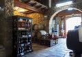 Xalo, Spain - December 18, 2020: Small old wine winery store in Xalo, Alcante province, Spain