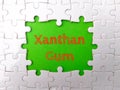 Xanthan Gum on a green background.