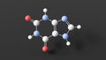 xanthine molecular structure, archaically xanthic acid, ball and stick 3d model, structural chemical formula with colored atoms Royalty Free Stock Photo