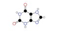 xanthine molecule, structural chemical formula, ball-and-stick model, isolated image archaically xanthic acid Royalty Free Stock Photo