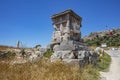 Xanthos Ancient City. Grave monument and the ruins of ancient city of Xanthos - Letoon Xantos, Xhantos, Xanths in Kas, Antalya/T