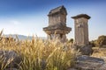 Xanthos Ancient City. Grave monument and the ruins of ancient city of Xanthos - Letoon Xantos, Xhantos, Xanths in Kas, Antalya/T