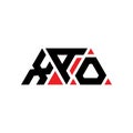 XAO triangle letter logo design with triangle shape. XAO triangle logo design monogram. XAO triangle vector logo template with red Royalty Free Stock Photo